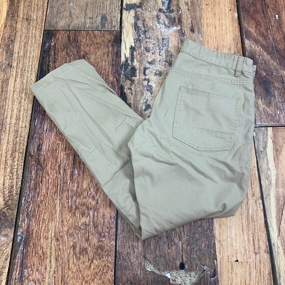 Matchstick Pants Mens Unisex Straight Leg Khaki Denim Sz XL 34" Waist 29" Inseam